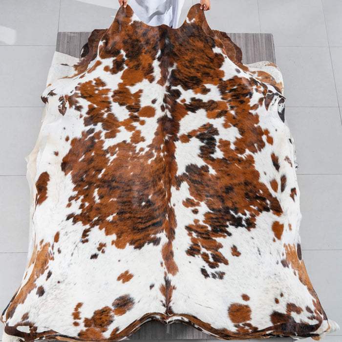 Tricolor Cowhide Rug Size 7'7" L x 6'9" W 2948