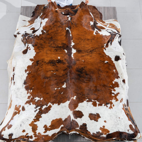 Tricolor Cowhide Rug Size 7'2" L x 6'3" W 2949
