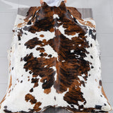 Tricolor Cowhide Rug Size 7'4" L x 6'4" W 2960