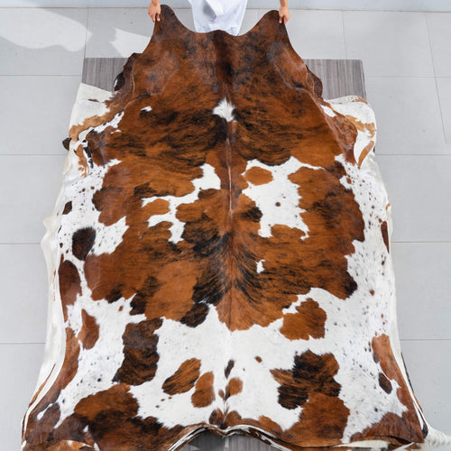 Tricolor Cowhide Rug Size 8'2" L x 6'9" W 2986