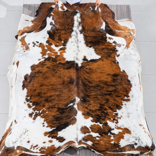Tricolor Cowhide Rug Size 7'0" L x 6'4" W 2989