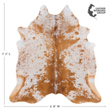 Brazilian Brown Salt and Pepper Cowhide Rug Size 7'2" L x 6'8" W 3055