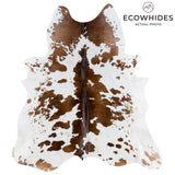Brazilian Chocolate and White Cowhide Rug Size 7'4" L x 6'2" W 3067