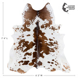Brazilian Chocolate and White Cowhide Rug Size 7'4" L x 6'2" W 3067