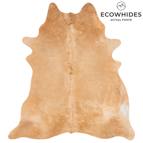 Brazilian Beige Cowhide Rug Size 7'10" L x 6'7" W 3117