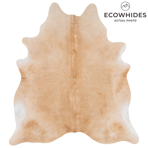 Brazilian Beige Cowhide Rug Size 7'4" L x 6'7" W 3122
