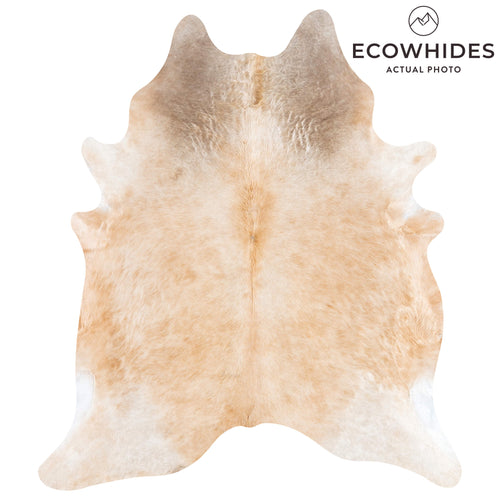 Brazilian Beige Cowhide Rug Size 7'9" L x 6'9" W 3125