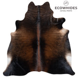 Brazilian Mahogany Cowhide Rug Size 7'5" L x 6'6" W 3202