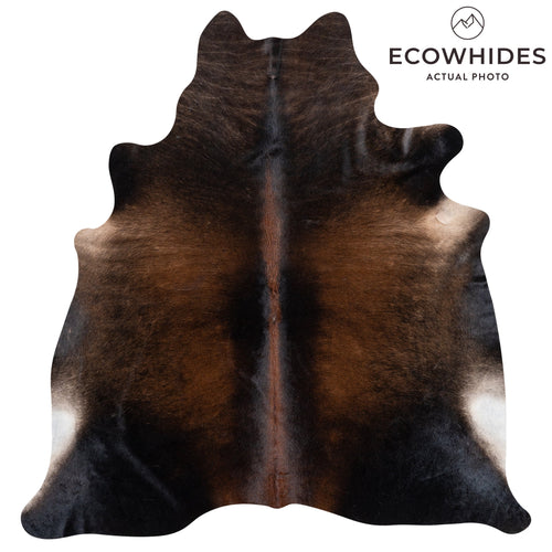 Brazilian Mahogany Cowhide Rug Size 7'5" L x 6'6" W 3202
