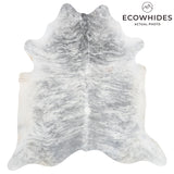 Brazilian Light Grey Brindle Cowhide Rug Size 7'5" L x 6'10" W 3236