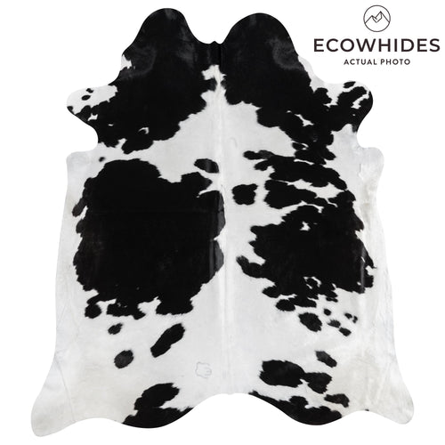 Brazilian Black and White Cowhide Rug Size 8'5" L x 7'3" W 3242