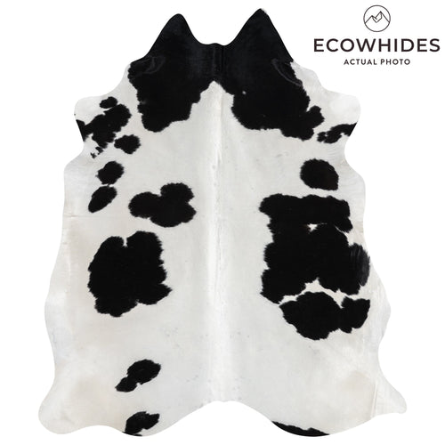 Brazilian Black and White Cowhide Rug Size 7'9" L x 6'5" W 3245