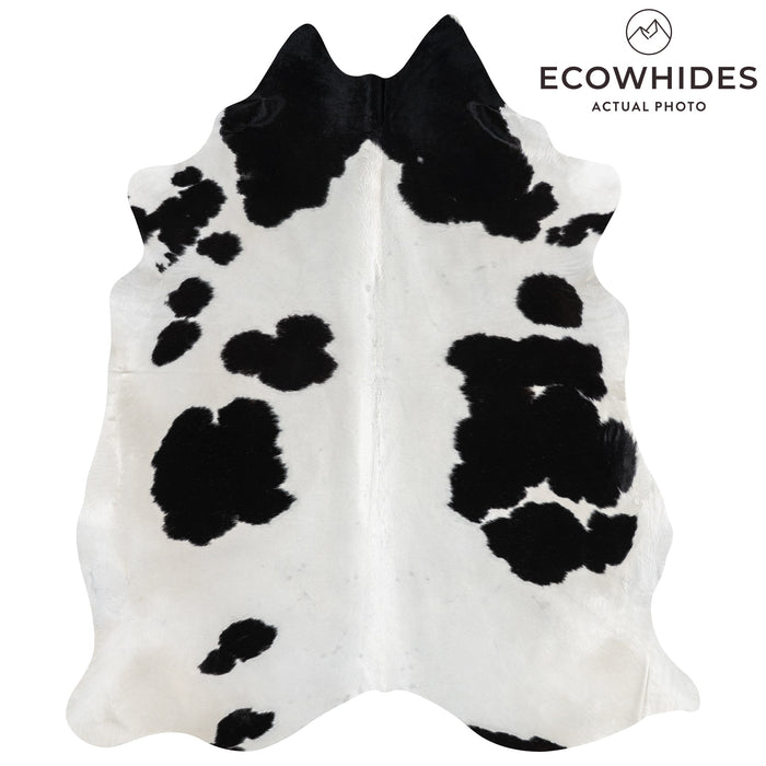 Brazilian Black and White Cowhide Rug Size 7'9" L x 6'5" W 3245