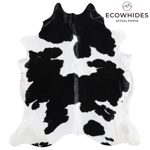 Brazilian Black and White Cowhide Rug Size 7'11" L x 6'9" W 3247
