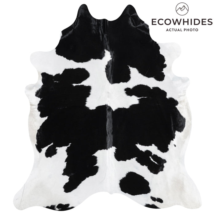 Brazilian Black and White Cowhide Rug Size 7'11" L x 6'9" W 3247