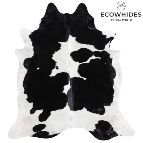 Brazilian Black and White Cowhide Rug Size 8'3" L x 7'0" W 3255