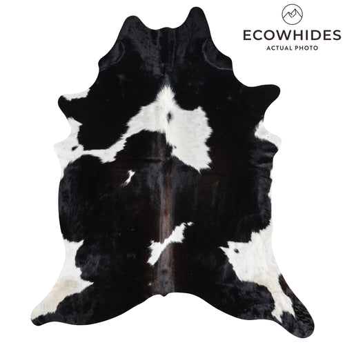Brazilian Black and White Cowhide Rug Size 8'3" L x 6'8" W 3274