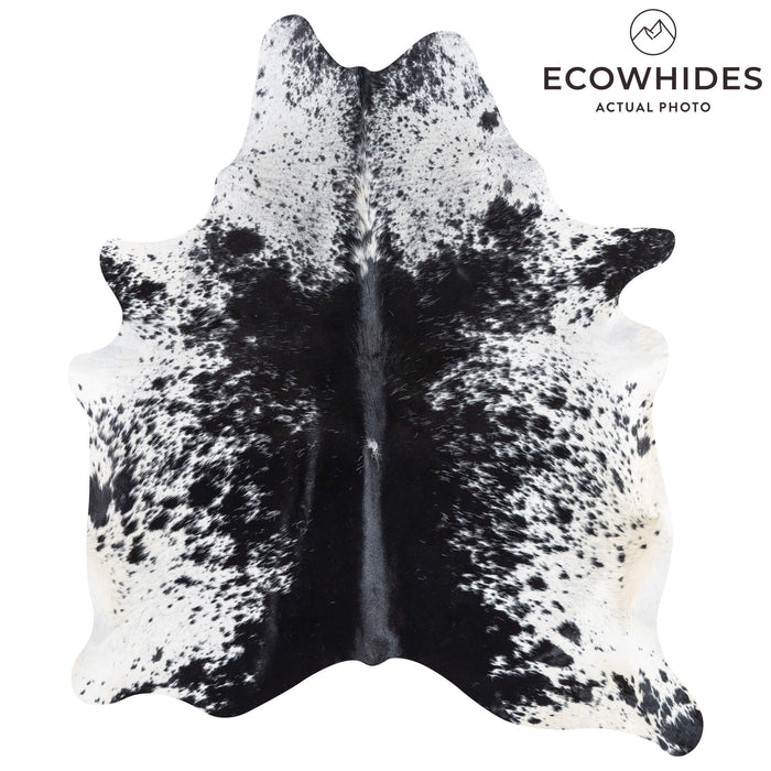 Brazilian Black Salt and Pepper Cowhide Rug Size 6'11" L x 5'9" W 3363