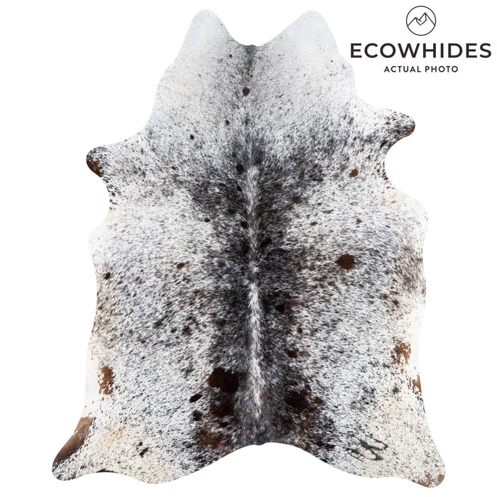 Brazilian Black Salt and Pepper Cowhide Rug Size 6'11" L x 5'8" W 3371