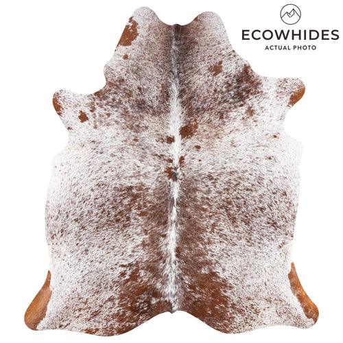 Brazilian Brown Salt and Pepper Cowhide Rug Size 6'2" L x 5'7" W 3389