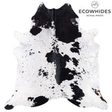 Brazilian Black and White Cowhide Rug Size 6'10" L x 6'5" W 3403