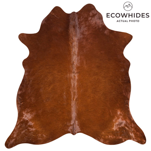 Brazilian Brown Cowhide Rug Size 6'11" L x 6'10" W 3426