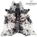 Brazilian Black Salt and Pepper Cowhide Rug Size 6'8" L x 6'7" W 3448
