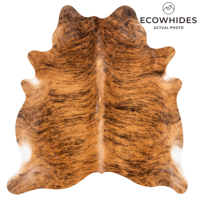 Brazilian Brindle Cowhide Rug Size 7'3" L x 6'9" W 3482