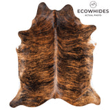 Brazilian Brindle Cowhide Rug Size 7'4" L x 6'4" W 3485