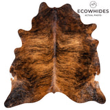 Brazilian Brindle Cowhide Rug Size 7'4" L x 7'1" W 3486