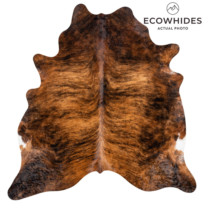 Brazilian Brindle Cowhide Rug Size 7'4" L x 7'1" W 3486