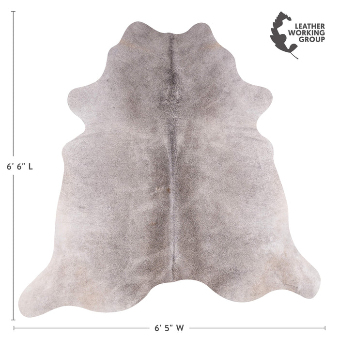 Brazilian Grey Cowhide Rug Size 6'6" L x 6'5" W 3486