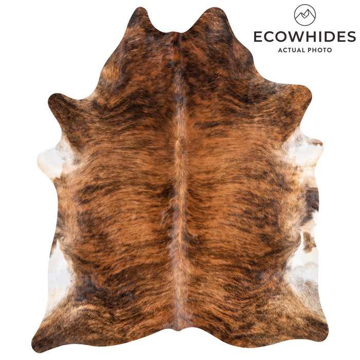Brazilian Brindle Cowhide Rug Size 7'6" L x 6'6" W 3495