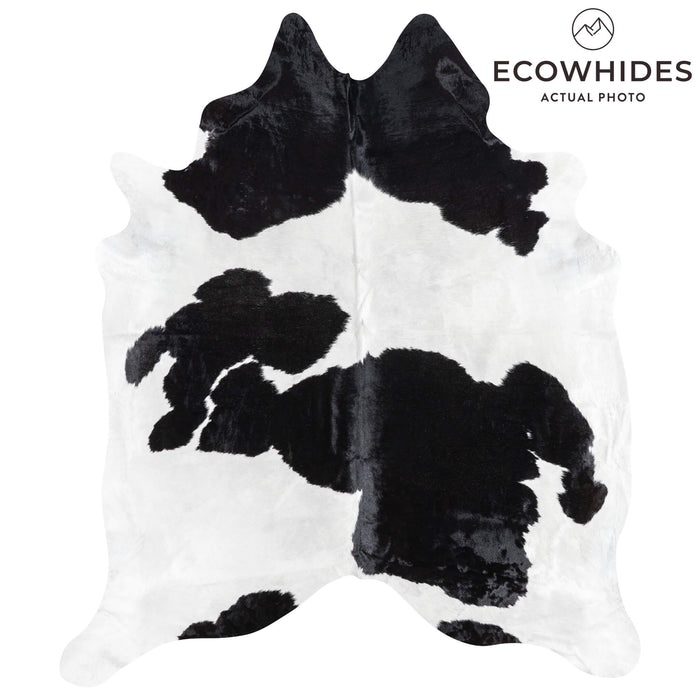 Brazilian Black and White Cowhide Rug Size 8'2" L x 6'9" W 3501