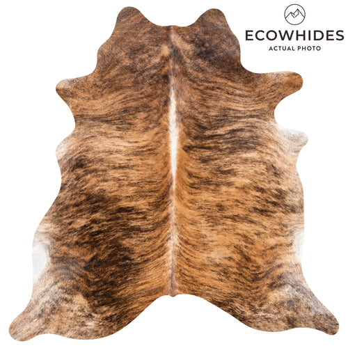 Brazilian Brindle Cowhide Rug Size 6'11" L x 6'2" W 3514