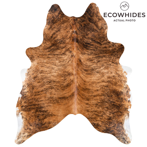 Brazilian Brindle Cowhide Rug Size 6'9" L x 5'6" W 3521