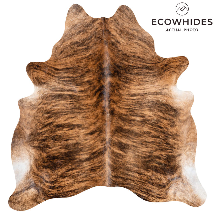 Brazilian Brindle Cowhide Rug Size 6'4" L x 5'11" W 3522
