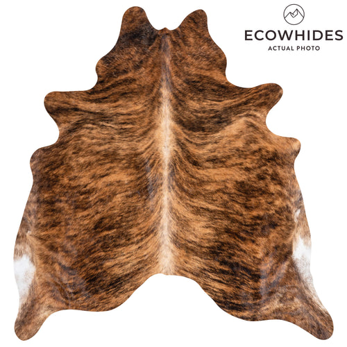 Brazilian Brindle Cowhide Rug Size 7'1" L x 6'8" W 3524