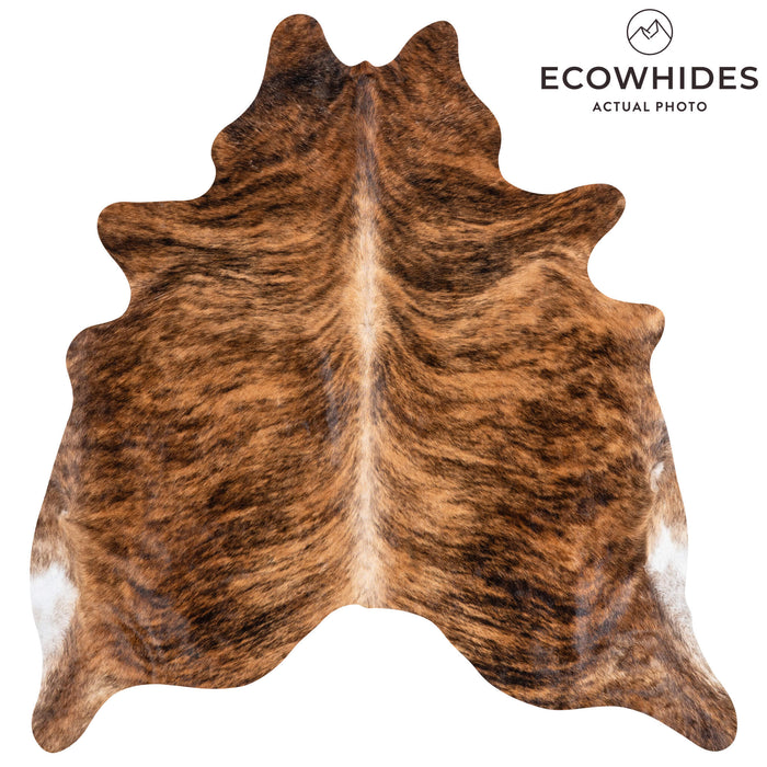 Brazilian Brindle Cowhide Rug Size 7'1" L x 6'8" W 3524