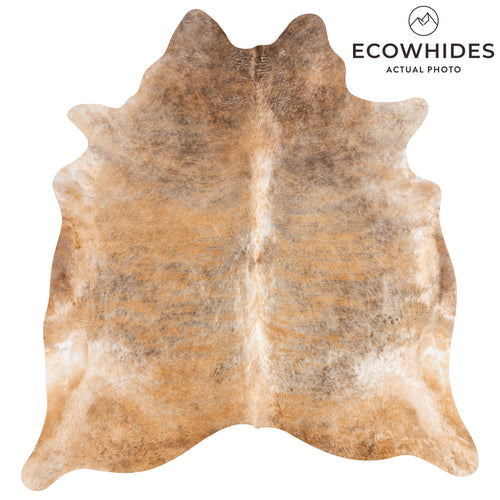 Brazilian Beige Cowhide Rug Size 7'4" L x 6'10" W 3615
