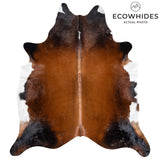 Brazilian Mahogany Cowhide Rug Size 8'4" L x 7'3" W 3657