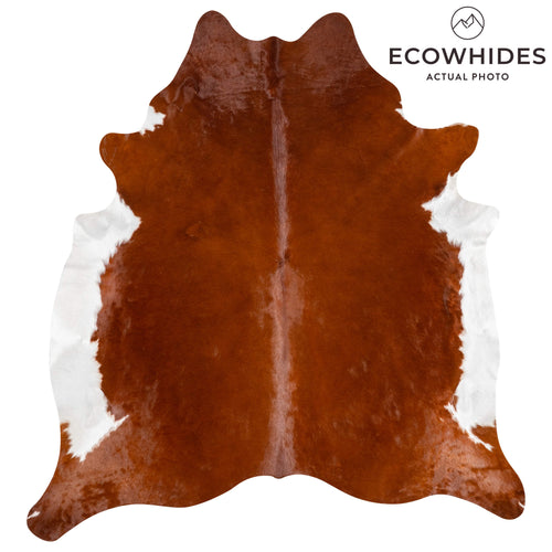 Brazilian Brown and White Cowhide Rug Size 7'11" L x 7'3" W 3661