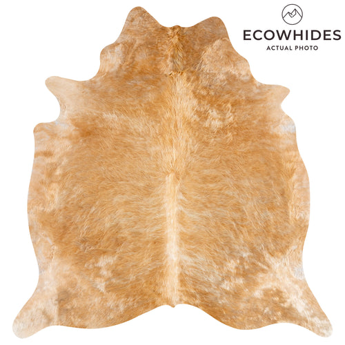 Brazilian Beige Cowhide Rug Size 7'6" L x 6'11" W 3673