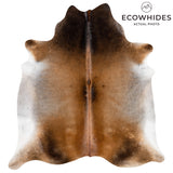 Brazilian Mahogany Cowhide Rug Size 7'10" L x 6'11" W 3675
