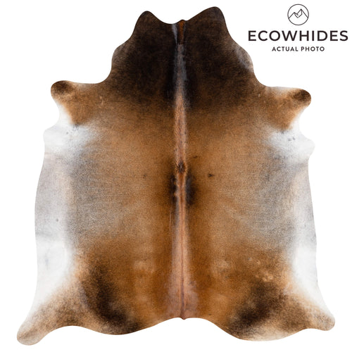 Brazilian Mahogany Cowhide Rug Size 7'10" L x 6'11" W 3675