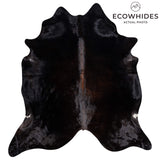 Brazilian Solid Black Cowhide Rug Size 7'11" L x 7'1" W 3684