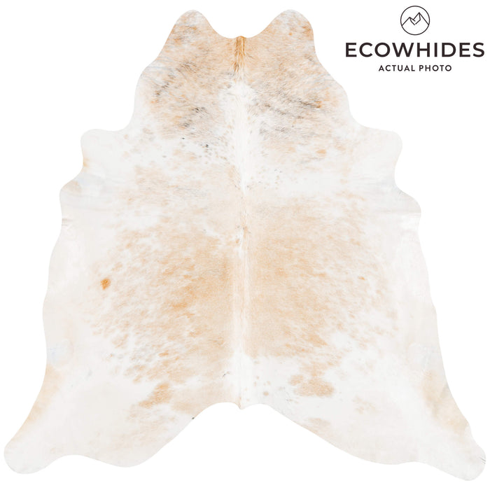 Brazilian Palomino and White Cowhide Rug Size 7'9" L x 7'6" W 3685