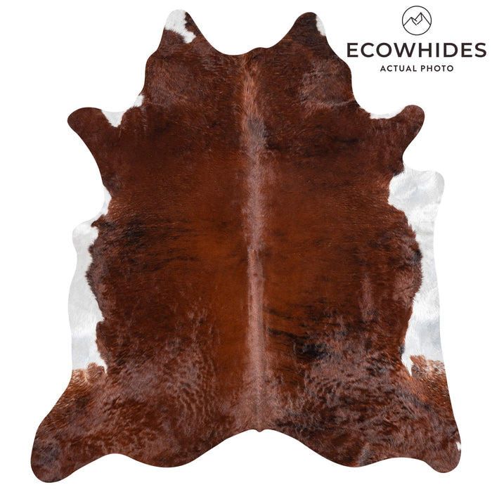 Brazilian Brindle White Belly Cowhide Rug Size 7'11" L x 7'1" W 3698