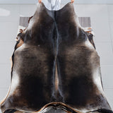 Brazilian Mahogany Cowhide Rug Size 7'10" L x 7'8" W 3701