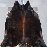 Brazilian Dark Brindle Cowhide Rug Size 8'2" L x 7'7" W 3703